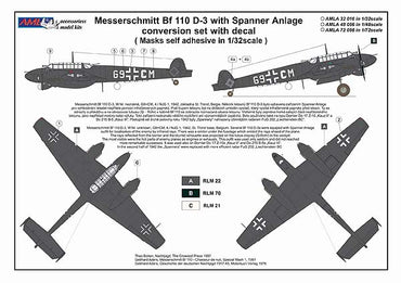 AML AMLA48056 1:48 Messerschmitt Bf-110D-2 Spaner