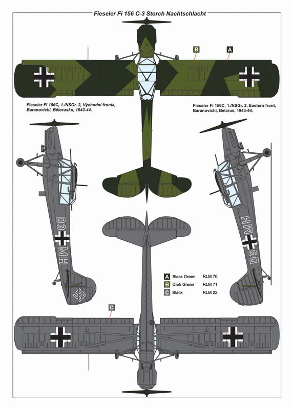 AML AMLA48065 1:48 Fieseler Fi-156C-3 'Storch' Nachtschlacht