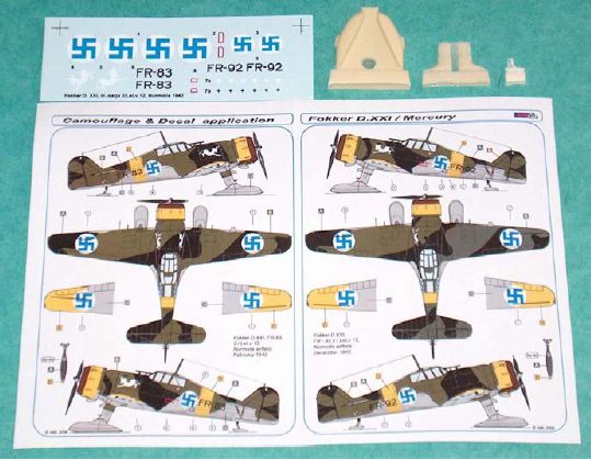 AML AMLA72001 1:72 Fokker D.XXI Finnish decal with resin parts