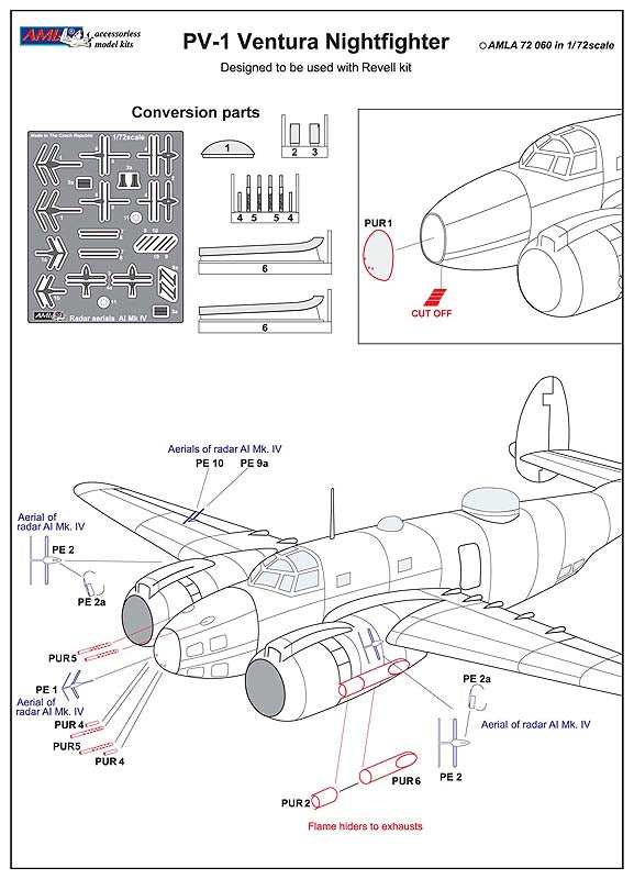 AML A72060 Lockheed Ventura Nightfighter Conversion AI Mk IV 1:72