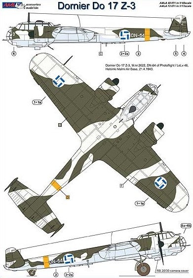 AML AMLA72071 1:72 Dornier Do-17Z-3 reconnaissance in Finnish Air Force
