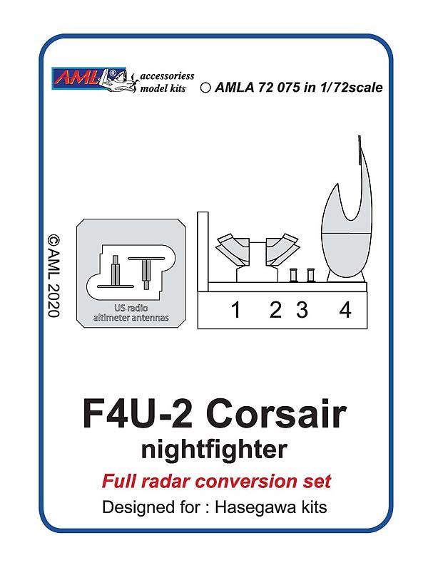 AML AMLA72075 1:72 Vought F4U-2 Corsair night fighter Full radar conversion set