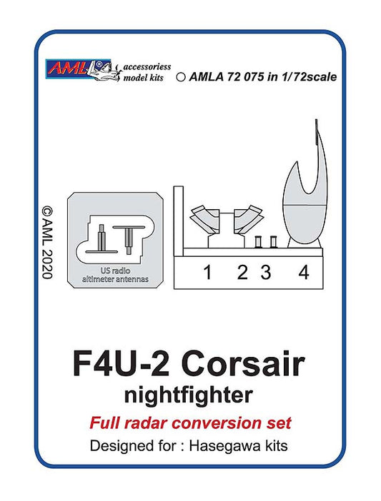 AML AMLA72075 1:72 Vought F4U-2 Corsair night fighter Full radar conversion set