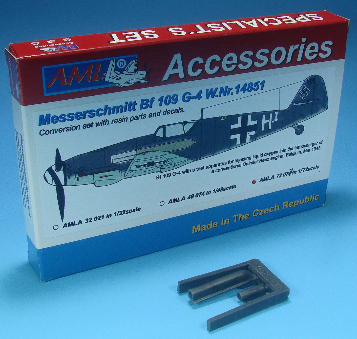 AML AMLA72077 1:72 Messerschmitt Bf-109G-4 W.Nr14851 resin parts and decals only