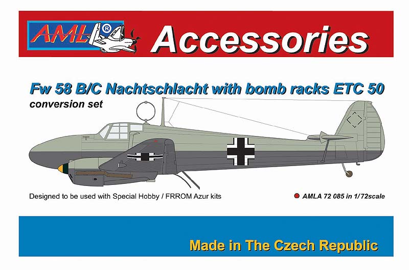 AML AMLA72085 1:72 Focke-Wulf Fw-58B/C Nachtschlacht with bomb racks ETC 50