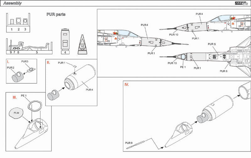 AML A72092 IAI Kfir RC-2 Tsniut Meshopar Camera Nose Conversion 1:72