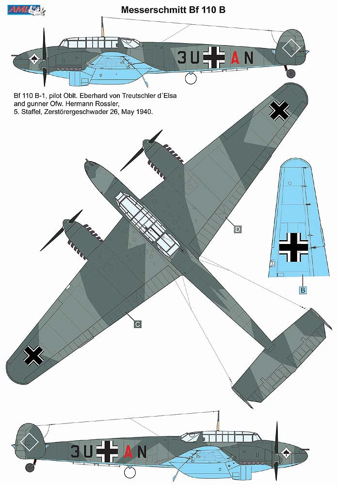 AML AMLA72097 1:72 Messerschmitt Bf-110B-1 " The conversion set