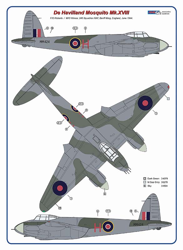 AML AMLA72099 1:72 de havilland Mosquito Mk.XVIII