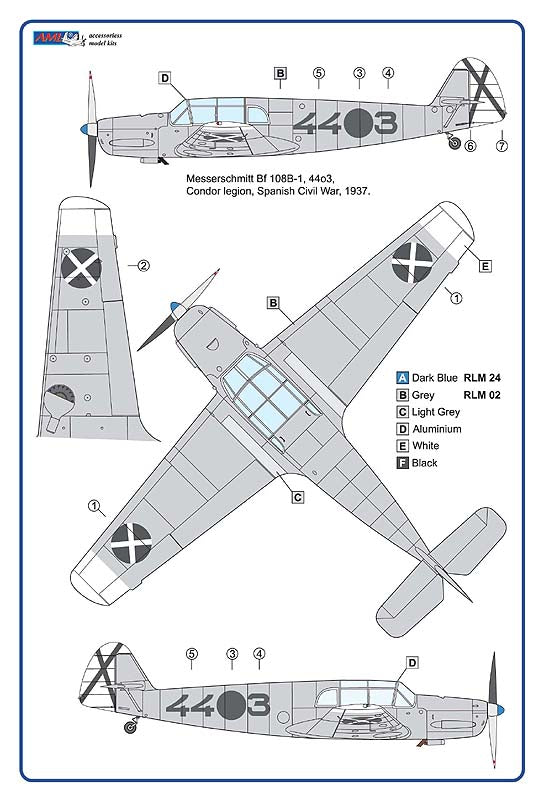 AML AMLA72105 1:72 Messerschmitt Bf-108B-1 Condor Legion in Spain 1937