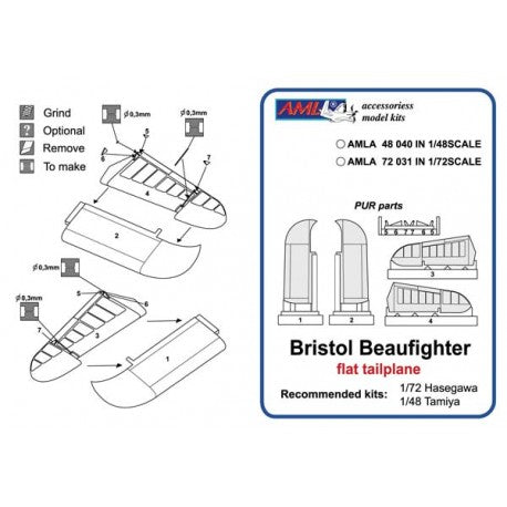 AML AMLA72031 1:72 Bristol Beaufighter Mk.I stabiliser/stabilizer