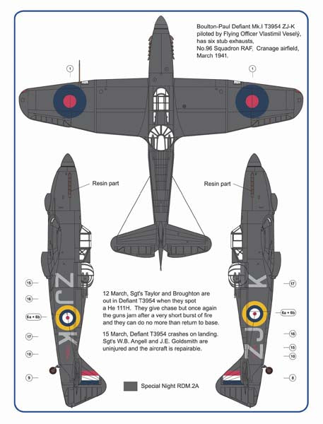 AML A72046 Hurricane & Defiant Mk.I Exhausts No.96 Sqn Part 1 1:72