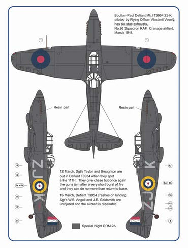 AML A72046 Hurricane & Defiant Mk.I Exhausts No.96 Sqn Part 1 1:72