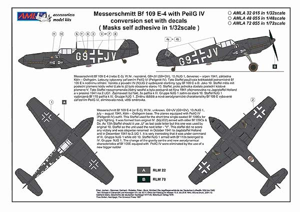 AML AMLA72055 1:72 Messerschmitt Bf-109E-4 PeilG IV
