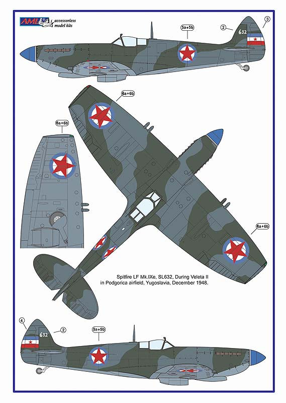 AML AMLA72061 1:72 Spitfire Mk.IXe German fuel tanks in Czech AF service
