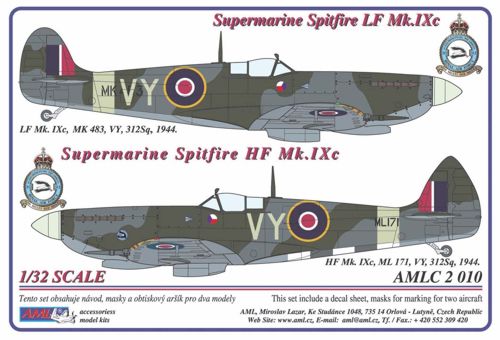 AML AMLC2010 1:32 Supermarine Spitfire Mk.IXC 2 decal versions : VY