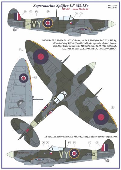 AML AMLC2010 1:32 Supermarine Spitfire Mk.IXC 2 decal versions : VY