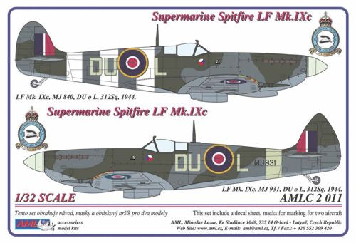 AML AMLC2011 1:32 Supermarine Spitfire Mk.IXC 2 decal versions : DU-L