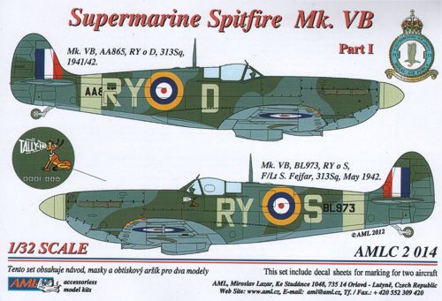 AML AMLC2014 1:32 Supermarine Spitfire Mk.VB, 313 Sq