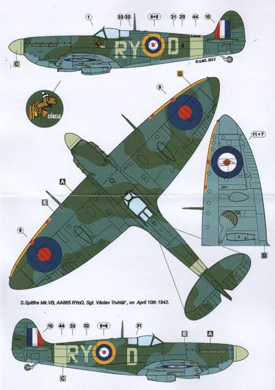 AML AMLC2015 1:32 Supermarine Spitfire Mk.VB, 313 Sq