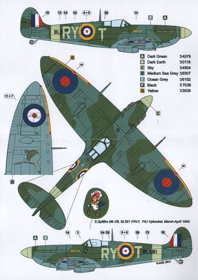 AML AMLC2016 1:32 Supermarine Spitfire Mk.VB, 313 Sq