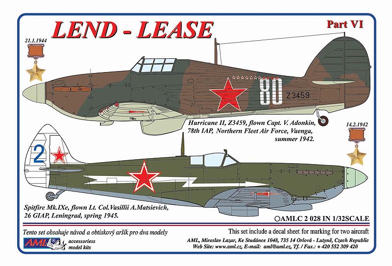 AML C2028 Hurricane Mk.IIc & Spitfire Mk.IXe Lend-Lease Part VI 1:32
