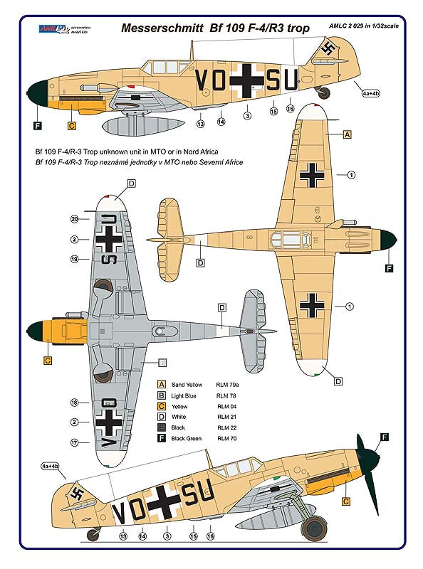 AML AMLC2029 1:32 Messerschmitt Bf-109F-4/R3 reconnaissance version Aufklarer