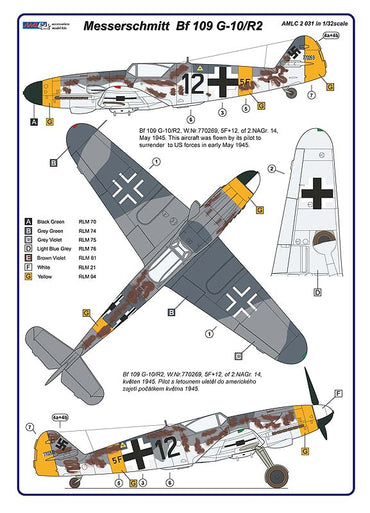 AML AMLC2031 1:32 Messerschmitt Bf-109G-10/R2 reconnaissance version Aufklarer