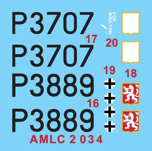 AML C2034 310th Sqn RAF Part II: Hurricane Mk.I Decals & Masks 1:32