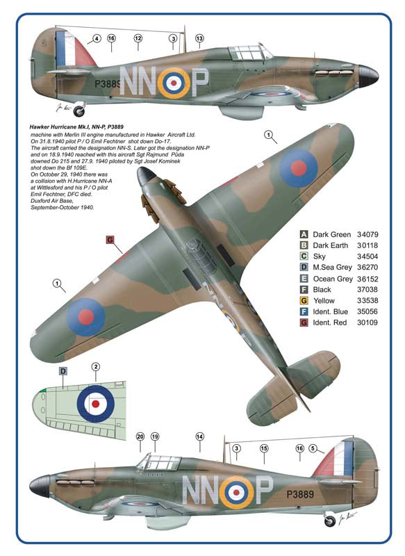 AML C2034 310th Sqn RAF Part II: Hurricane Mk.I Decals & Masks 1:32