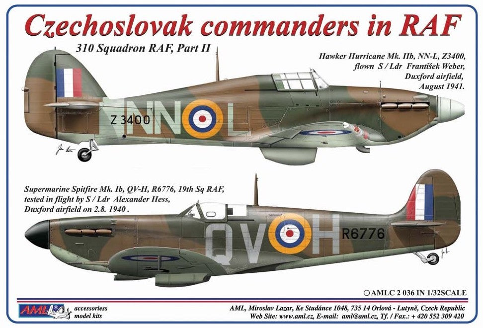 AML C2036 Czechoslovak Commanders in RAF Decals & Paint Masks 1:32