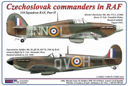 AML C2036 Czechoslovak Commanders in RAF Decals & Paint Masks 1:32