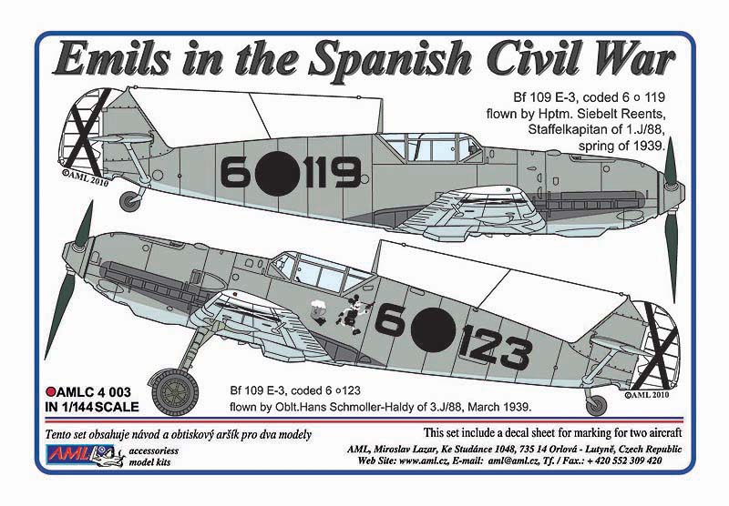 AML AMLC4003 1:144 Emils in the Spanish Civil War / Decals, masks
