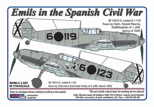 AML AMLC4003 1:144 Emils in the Spanish Civil War / Decals, masks