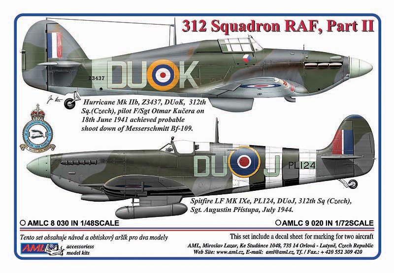 AML C4006 312 Sqn Part II: Hurricane Mk.IIb & Spitfire LF Mk.IXe 1:144