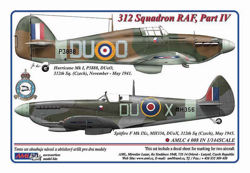 AML C4008 312 Sqn Part IV: Hurricane Mk.I & Spitfire F Mk.IXc 1:144