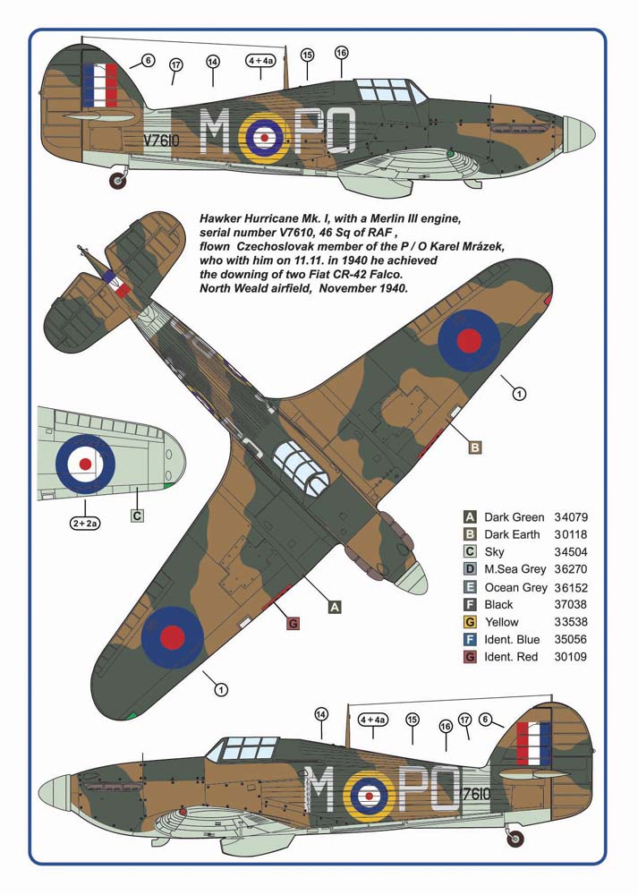 AML AMLC4016 1:144 Hawker Hurricane Mk.I Czechoslovak Battle of Britain