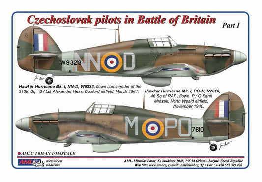 AML AMLC4016 1:144 Hawker Hurricane Mk.I Czechoslovak Battle of Britain