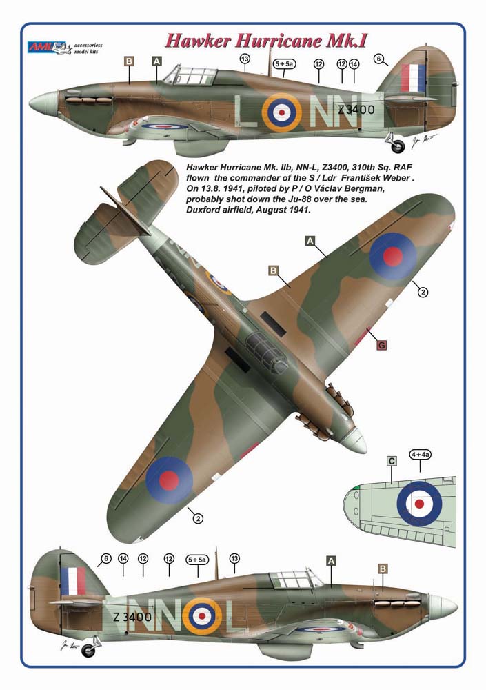 AML C4017 Hurricane Mk.IIb & Spitfire Mk.I Czech Commanders 1:144