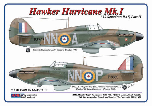 AML AMLC4021 1:144 310th Squadron RAF, Part I / Hawker Hurricane Mk.I-NNoA&NNoP