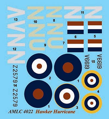 AML AMLC4022 1:144 310th Squadron RAF, Part II / Hawker Hurricane Mk.I-NnoU&NNoV