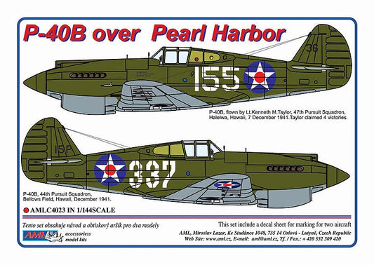 AML AMLC4023 1:144 Curtiss P-40B over Pearl Harbor / 2 decal versions