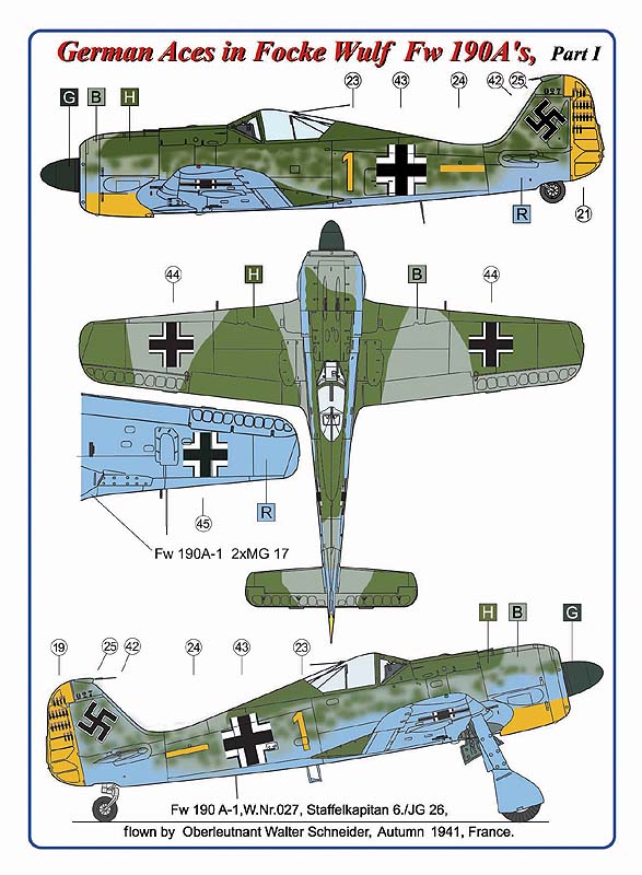 AML AMLC4024 1:144 German Aces in Focke-Wulf Fw-190A's,Part I
