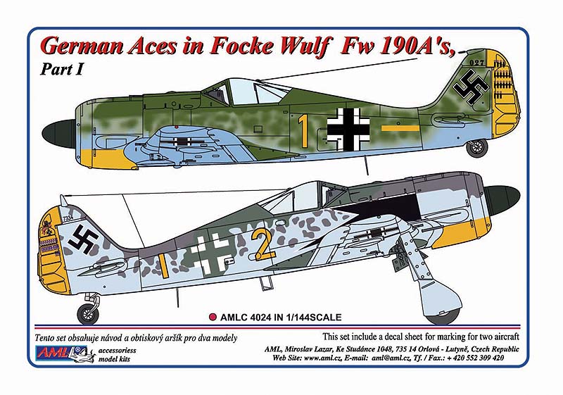 AML AMLC4024 1:144 German Aces in Focke-Wulf Fw-190A's,Part I