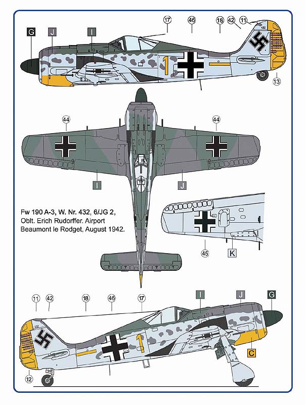 AML AMLC4025 1:144 German Aces in Focke-Wulf Fw-190A's,Part II pc