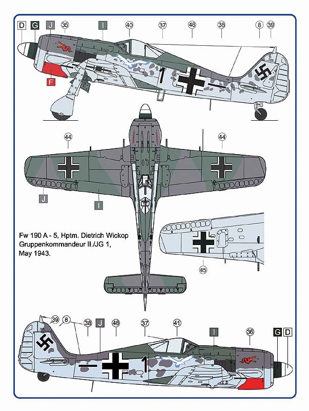 AML AMLC4025 1:144 German Aces in Focke-Wulf Fw-190A's,Part II pc
