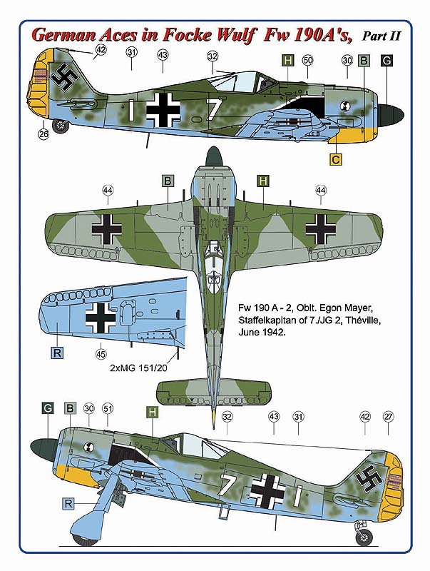 AML AMLC4025 1:144 German Aces in Focke-Wulf Fw-190A's,Part II pc