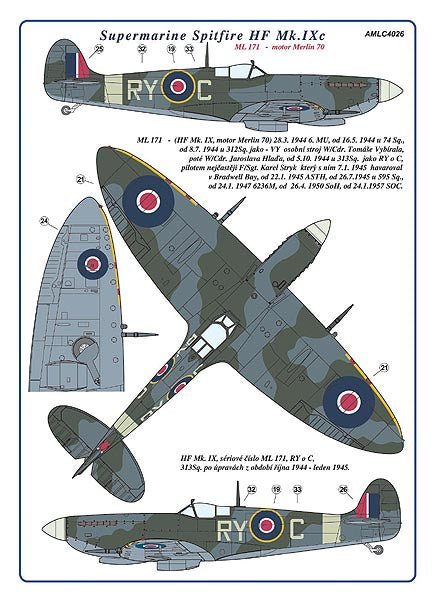 AML AMLC4026 1:144 Czech pilots in Supermarine Spitfire Mk.IXc, Part I