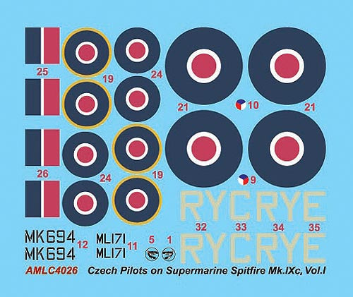 AML AMLC4026 1:144 Czech pilots in Supermarine Spitfire Mk.IXc, Part I