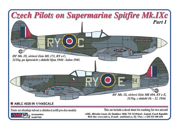 AML AMLC4026 1:144 Czech pilots in Supermarine Spitfire Mk.IXc, Part I