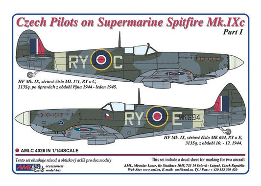 AML AMLC4026 1:144 Czech pilots in Supermarine Spitfire Mk.IXc, Part I